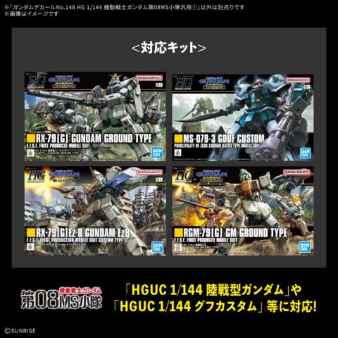 ガンダムデカールNo.148 HG 1/144 機動戦士ガンダム第08MS小隊汎用①